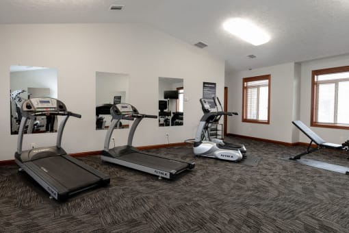 the gym at the preserve at polk apartments