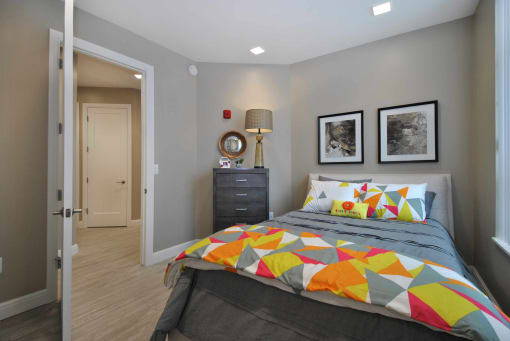 bedroom bed and doorway