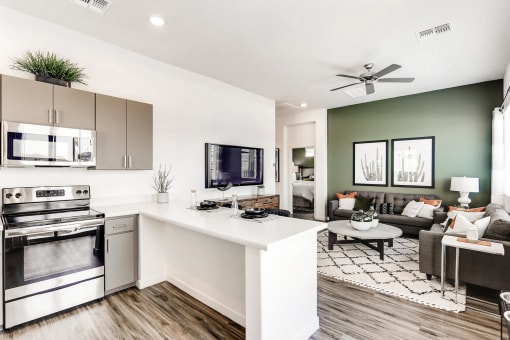 Living Room With Kitchen Viewat Avilla Camelback Ranch, Phoenix, AZ