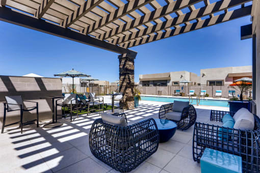 Poolside Lounge Area at Avilla Centerra Crossings, Goodyear