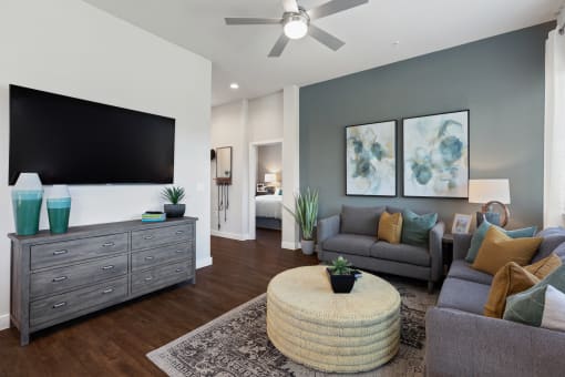 Living Room Interior at Avilla Towne Center, Texas,  75407