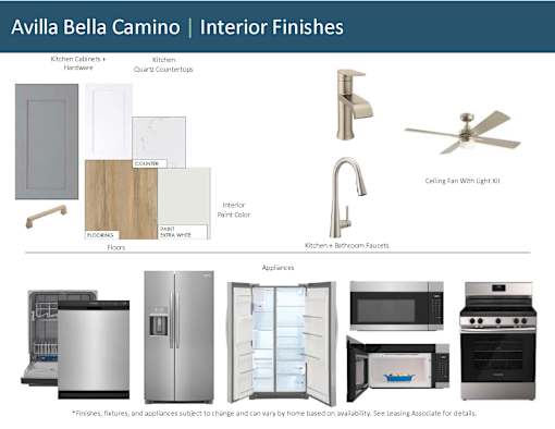 Interior Finishes at Avilla Bella Camino, San Tan Valley, AZ 85143