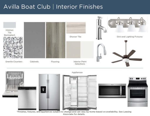 Interior Finishes at Avilla Boat Club, Fort Worth, TX 76179