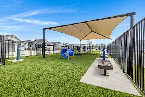 Dog park and agility equipment for your furry friends at Avilla Oakridge in Forney, TX.