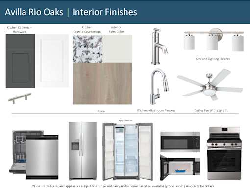 Interior Finishes at Avilla Rio Oaks, Liberty Hill, TX 78642