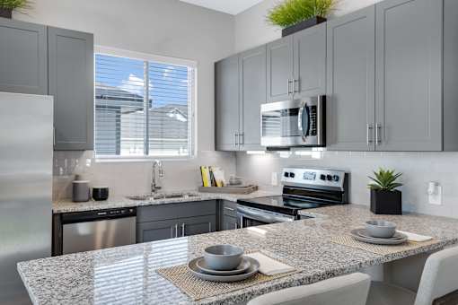 Gourmet Kitchen with Island at Avilla Friendship Trails, Hoschton, GA 30548