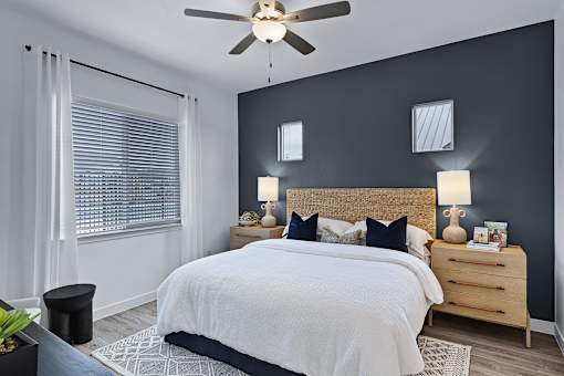 Bedroom with Expansive Windows at Avilla Berry Creek Highlands, Georgetown, TX 78633