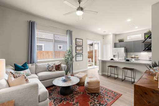 Modern Living Room at Avilla Berry Creek Highlands, Georgetown, TX 78633