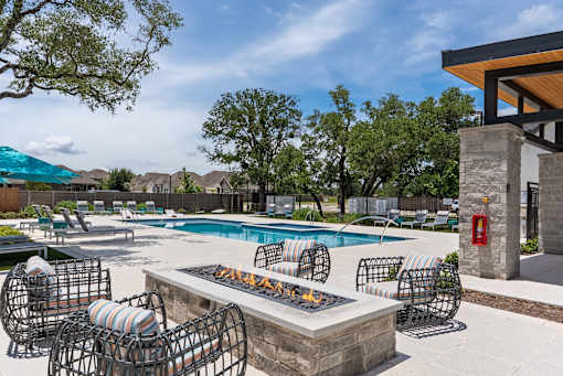 Outdoor Fire Pit at Avilla Berry Creek Highlands, Georgetown, TX 78633