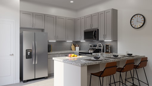 Gourmet Kitchen with Island at Avilla Boat Club, Fort Worth, TX 76179