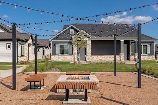 Outdoor Fire Pit at Avilla Railhead, Cleburne Texas