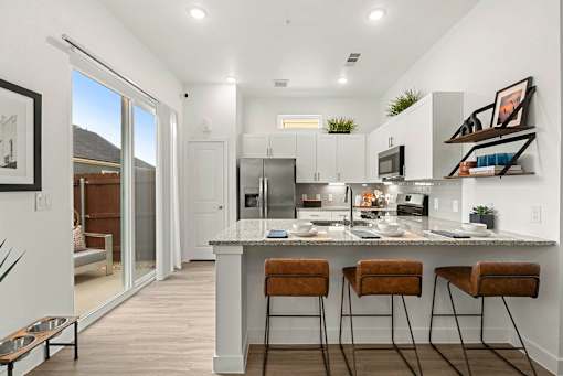 Gourmet Kitchen with Island at Avilla Trinity, Fort Worth, TX 76111