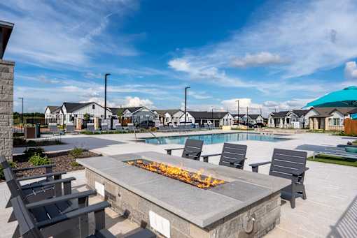 Outdoor Fire Pit at Avilla Rio Oaks Apartments, Liberty Hill, TX 78642