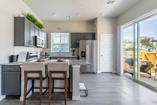 Gourmet Kitchen with Island at Avilla Mesa Vista, Golden, CO 80403