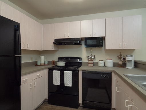 Fully furnished kitchen at Stoneridge Apartments, Gainesville, Florida, 32608