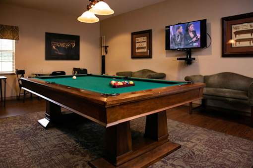 A pool table in a room at Hearthside Bartlett, Bartlett, TN