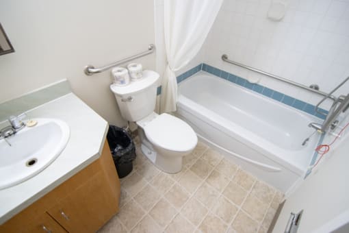 full bathroom in a suite