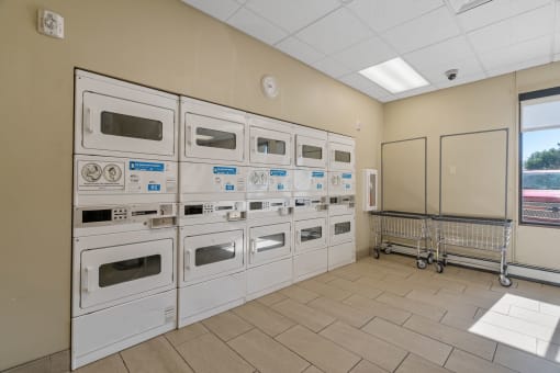 the heating and cooling appliances in the laundry room of a hospital