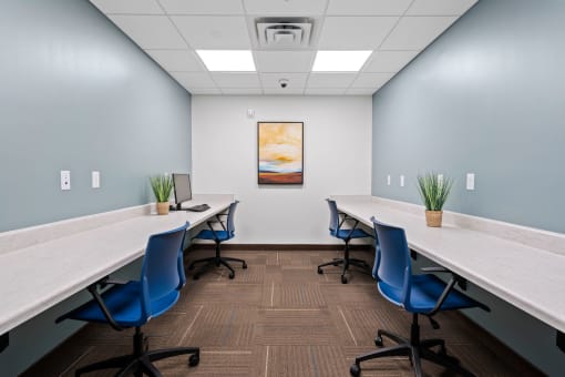 A photo of the onsite business center