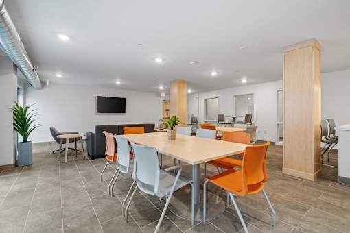 conference room with table and chairs at the preserve apartments