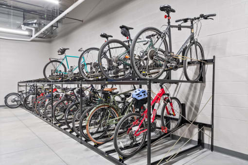 a rack full of bikes