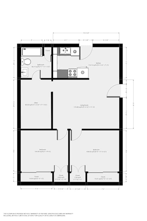 2 bedroom cottage floor plan