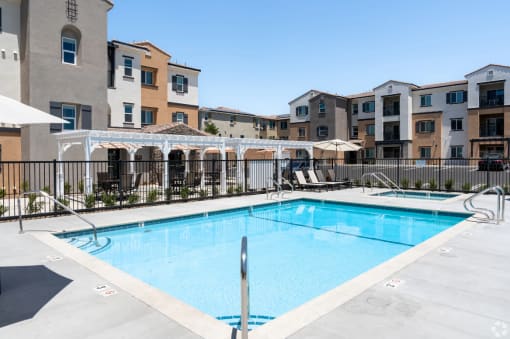 our apartments have a swimming pool in front of our buildings