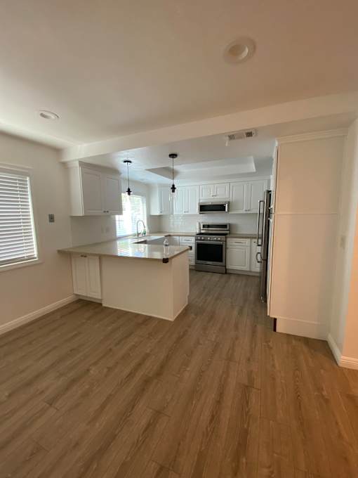 Kitchen and dining are
