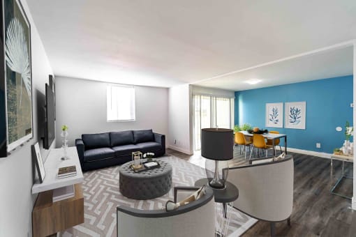 Modern Living Room at Red Bay Apartment Complex, Jacksonville, FL, 32211