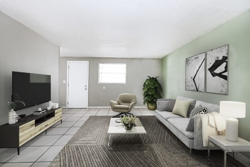 Living room at Golden Shores of Jacksonville Jacksonville, FL, 32211