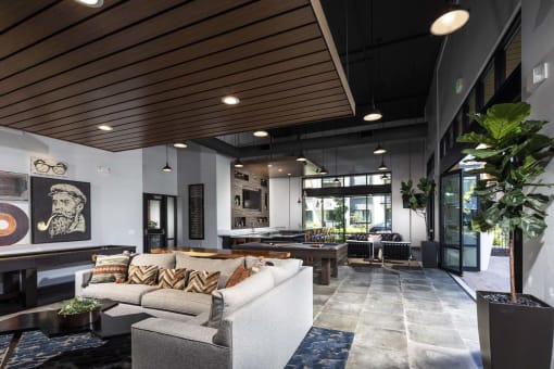 a view of the clubhouse at the bradley braddock road station apartments