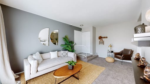 Living Room at Halsey Flats, Louisville, KY, 40207