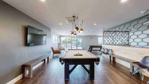 Game room at Halsey Flats, Louisville