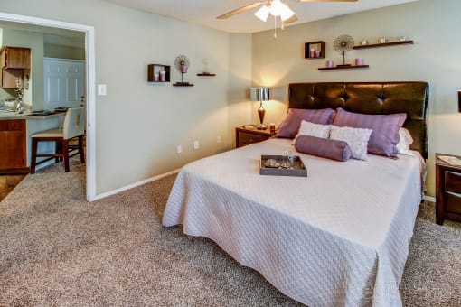 Bedroom two in floor plan one  at Highland Park, Fort Worth, TX, 76132