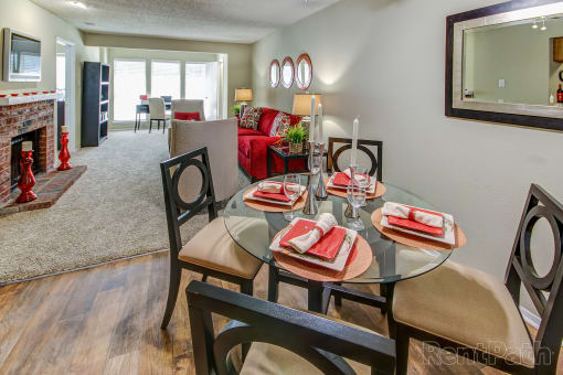 Dining area in floor plan two  at Highland Park, Fort Worth, 76132