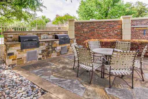 BBQ area by pool  at Highland Park, Fort Worth, TX, 76132