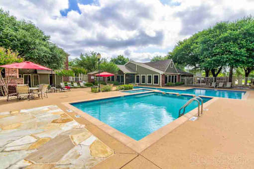 Pool and back of office  at Highland Park, Fort Worth, Texas
