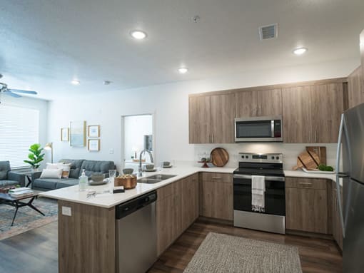 Modern Kitchen at Foothill Lofts Apartments & Townhomes, Logan, UT