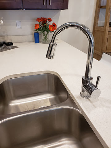 Double Sink With Integrated Sprayer at Foothill Lofts Apartments & Townhomes, Utah, 84341