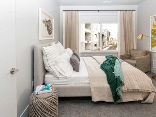Bedroom with natural lighting at Soleil Lofts