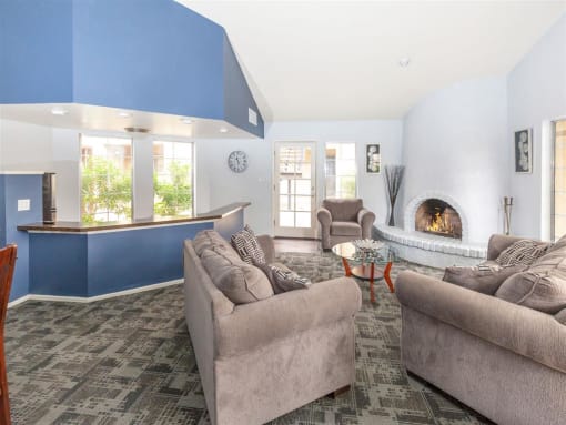 Clubhouse With Fireplace at Cimarron Place Apartments, Tucson, AZ