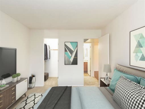 Main Bedroom With Television Space at Cimarron Place Apartments, Arizona, 85712