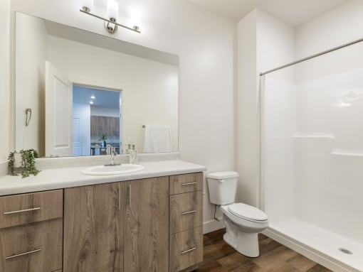 Bathroom with Soaking Tub at Residences at Homestead