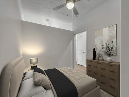 Bedroom into Hallway at Garden Lofts