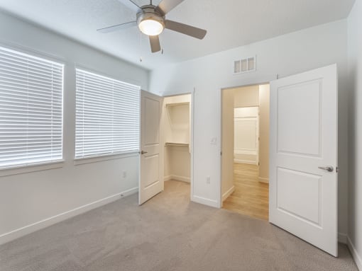 Bedroom with Large Closet at The Sage Apartments