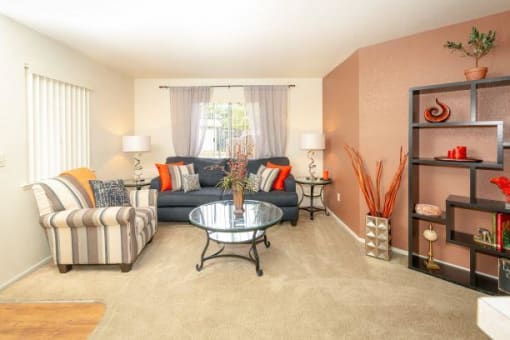Modern Living Room at Aspen Park Apartments, Sacramento, CA, 95823