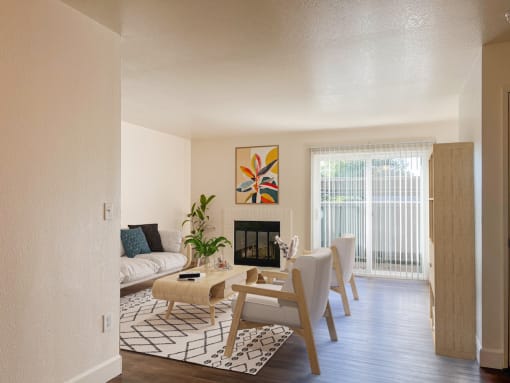 Modern Living Room at Chesapeake Commons Apartments