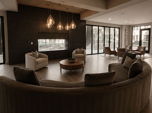 The Terrace at Academy Village Clubhouse with Couch