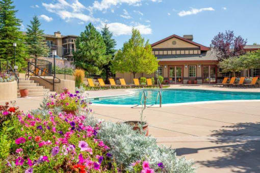 Swimming Pool And Sundeck at Echo Ridge Apartments, Colorado