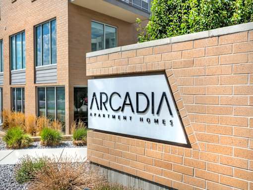 Entrance Sign at Arcadia Apartments